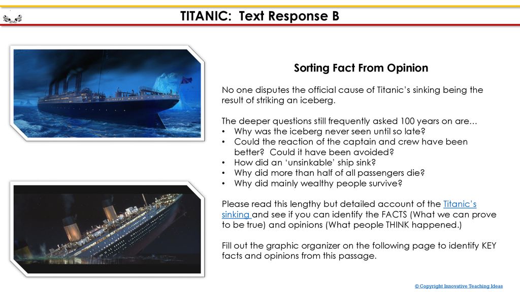 Titanic Text Response B Ppt Download
