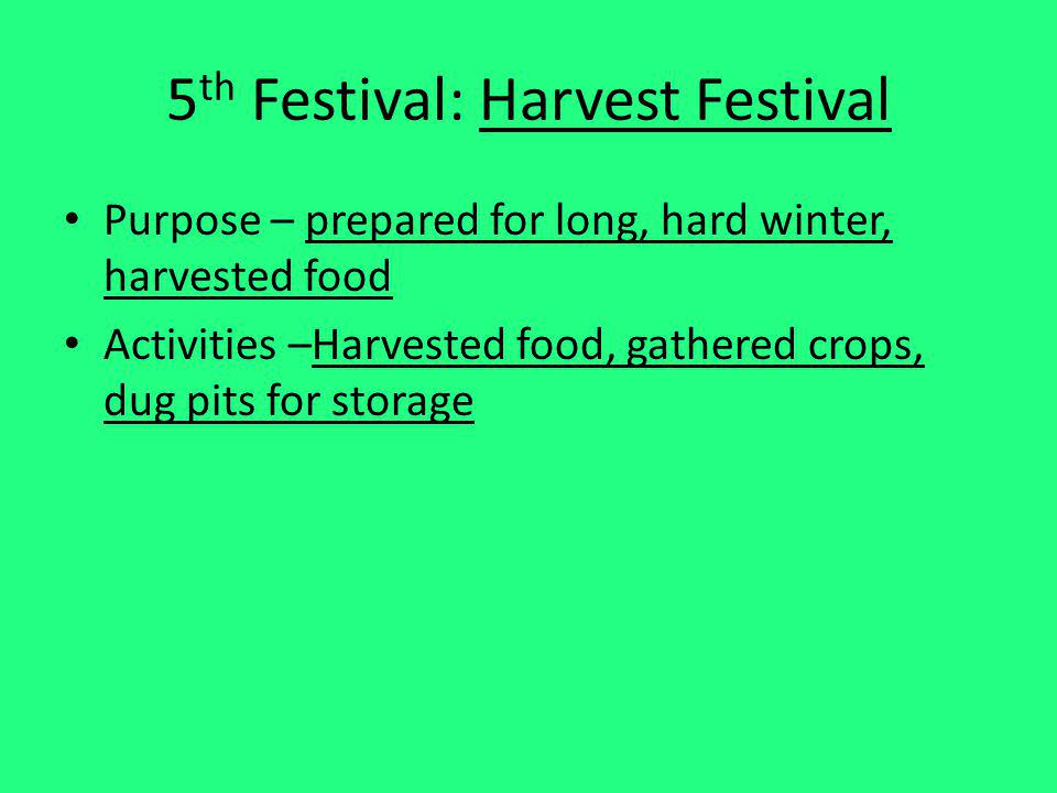 5th Festival: Harvest Festival