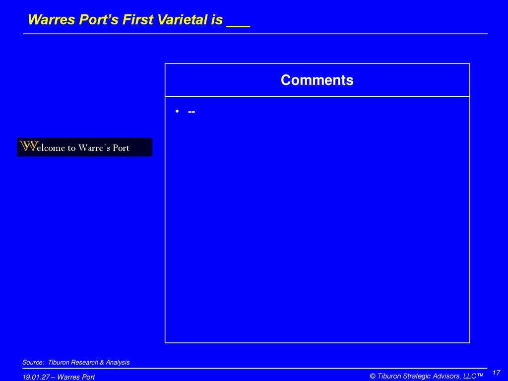 Warres Port’s First Varietal is ___