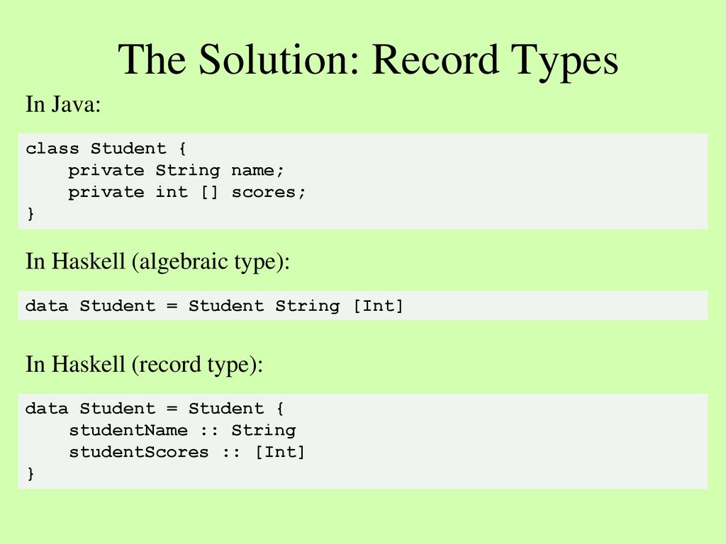 somewhat explosion New meaning Records and Type Classes - ppt download
