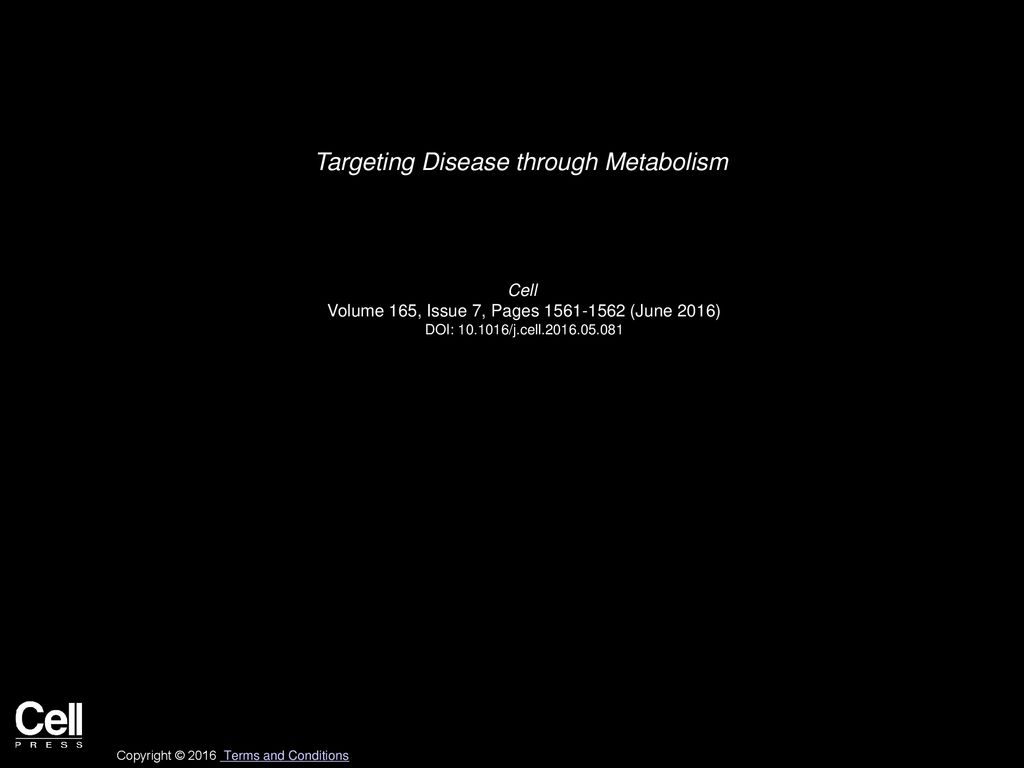 Targeting disease through metabolism ppt download