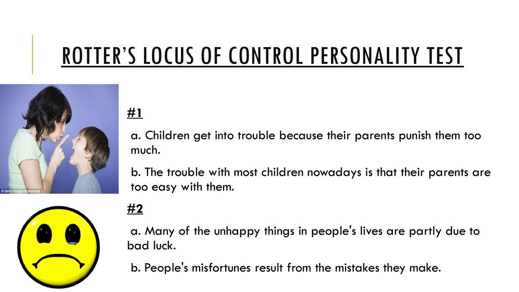 Rotter's Locus of Control Scale: Personality Test - ppt download