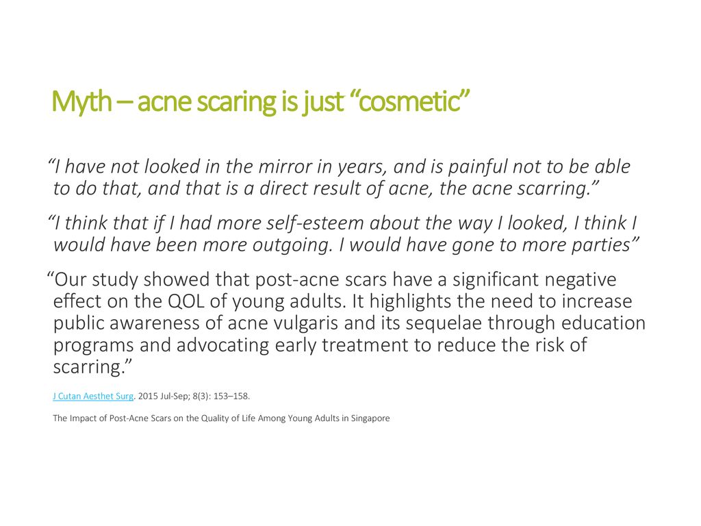 Myth – acne scaring is just cosmetic