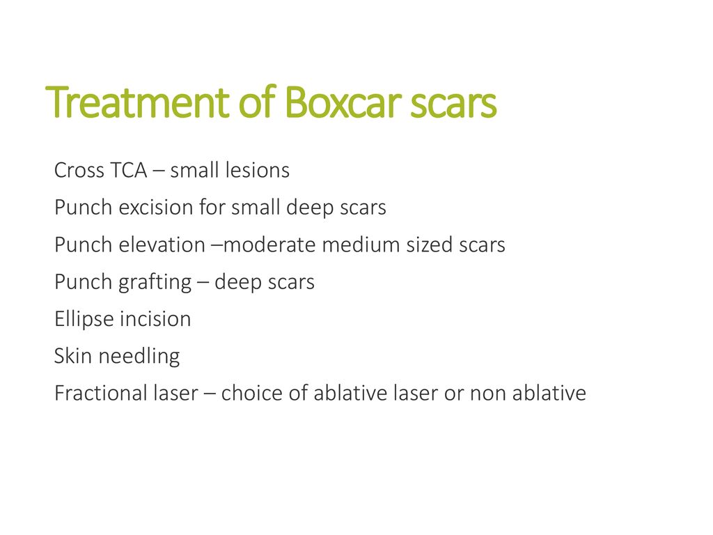 Treatment of Boxcar scars