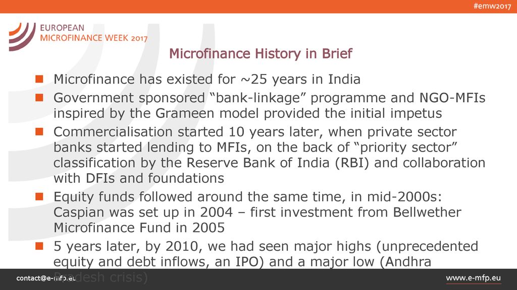 Evolution of the Indian Microfinance Sector - ppt download