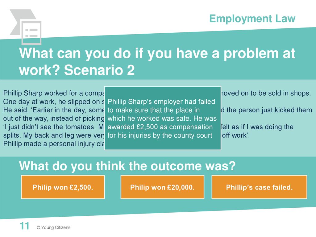 What can you do if you have a problem at work Scenario 2