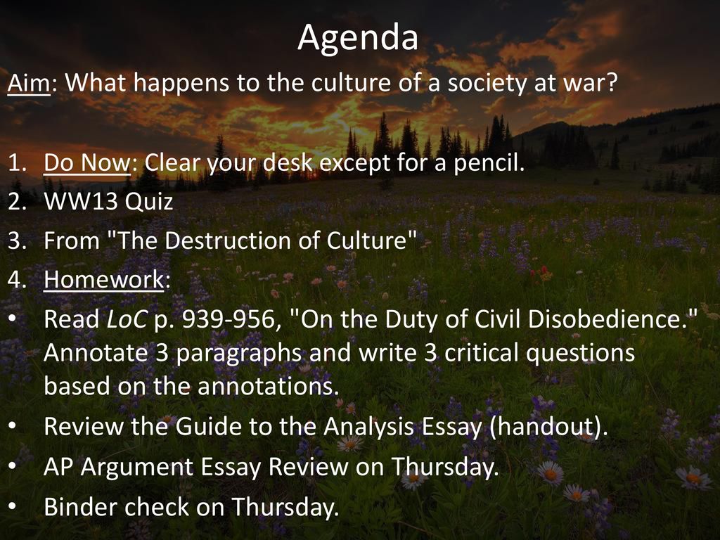The destruction of culture ppt download