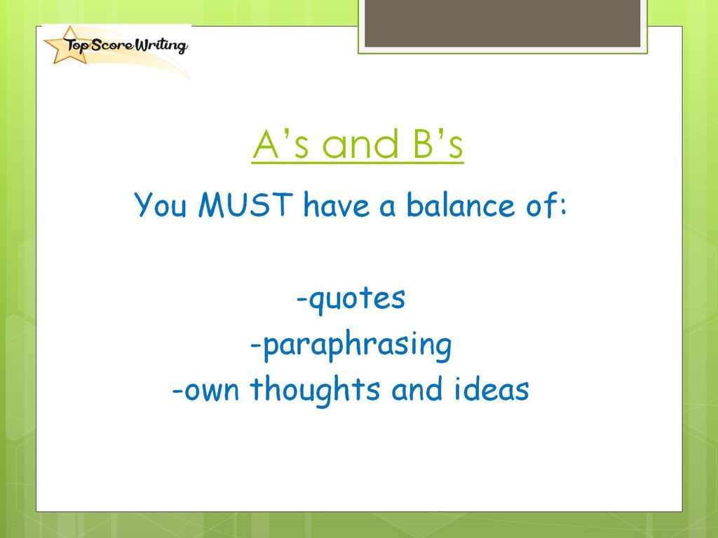 A’s and B’s