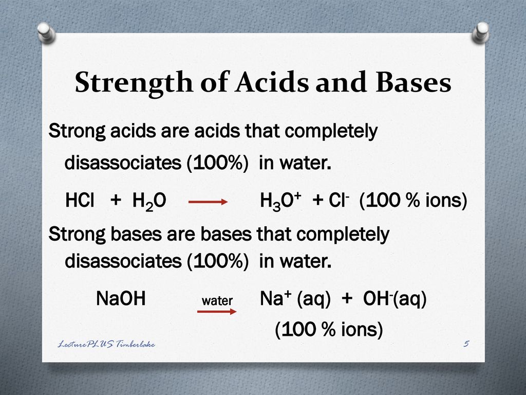 Strength of Acids and Bases
