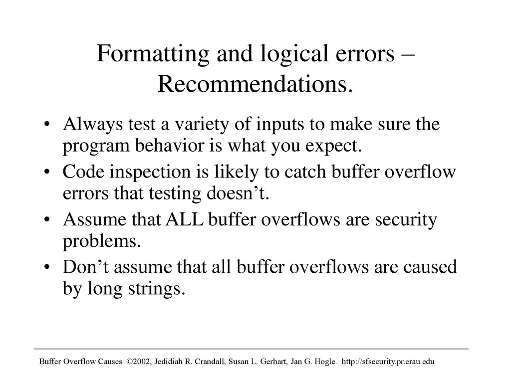 Preventing Buffer Overflows (for C programmers) - ppt download