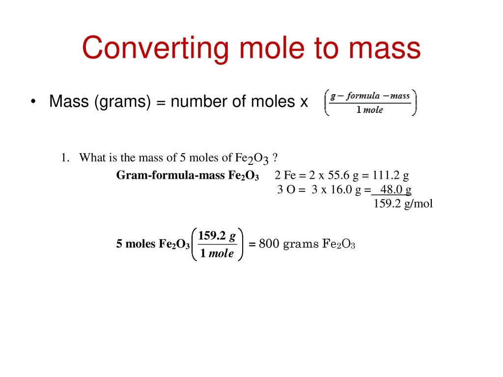 Mole Calculations Converting number of particles to moles - ppt download