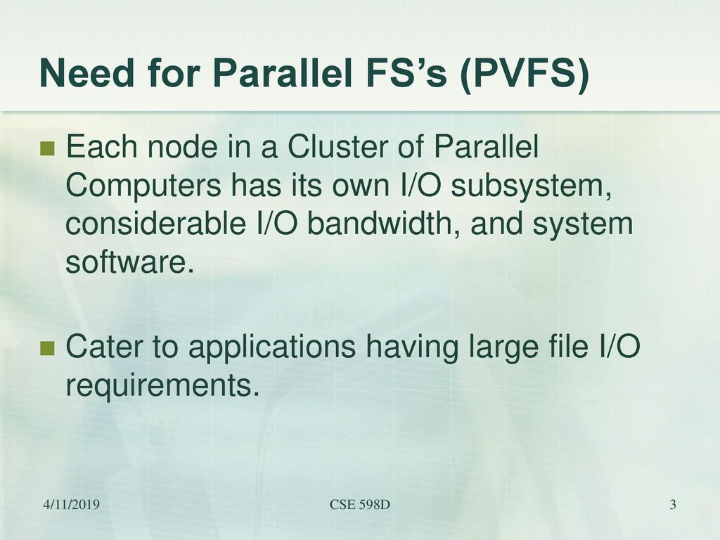 PVFS: A Parallel File System for Linux Clusters - ppt download