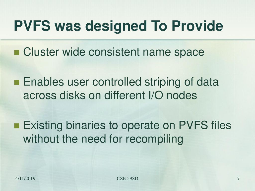 PVFS: A Parallel File System for Linux Clusters - ppt download