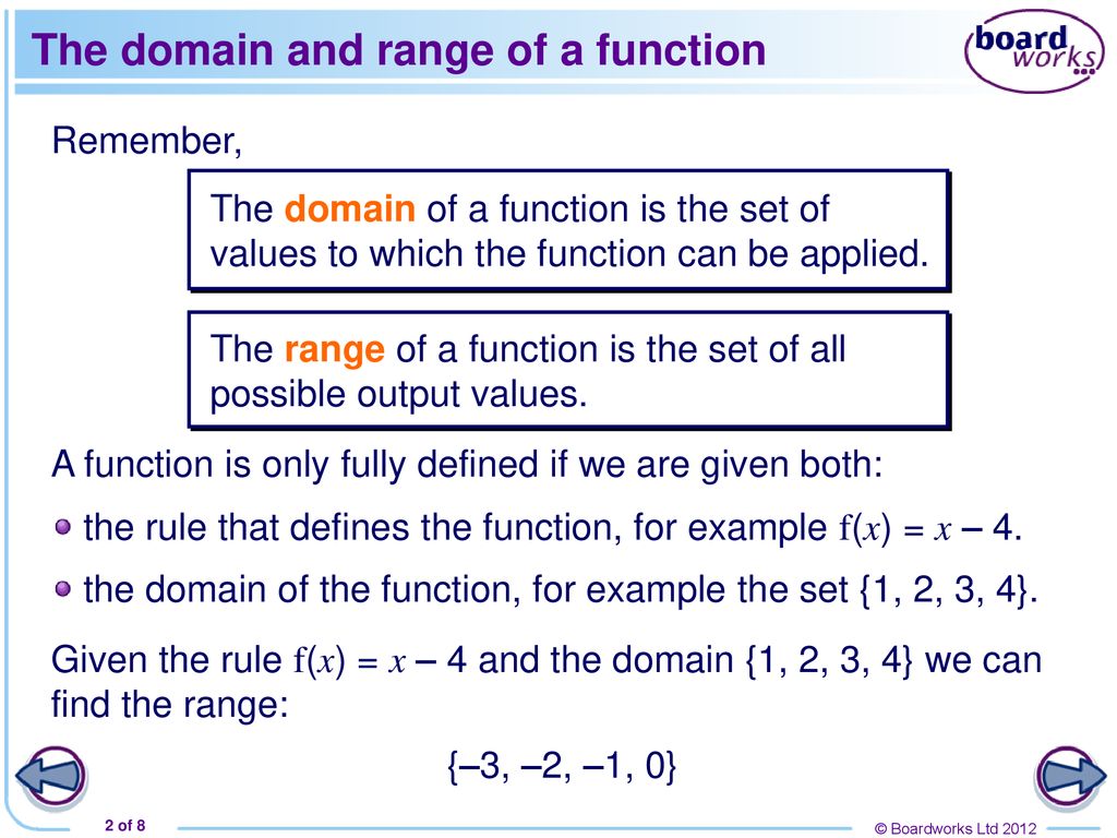Domain And Range Of A Functions - Domain and Range Meaning, Examples