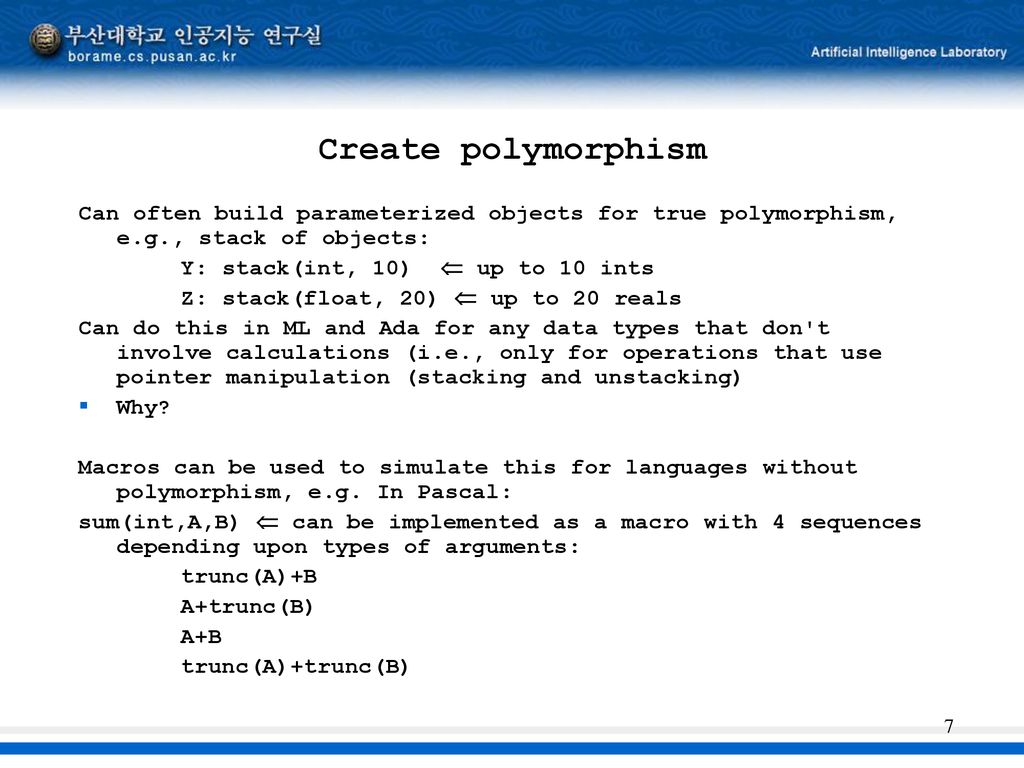Polymorphism Programming Language Design and Implementation - ppt download
