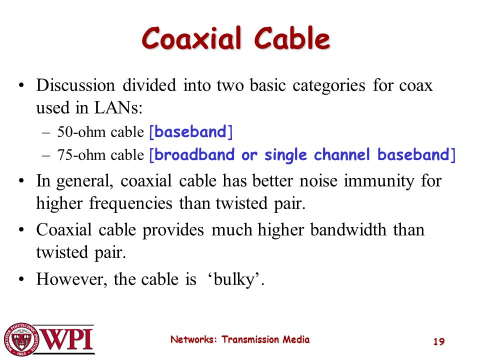 Networks: Transmission Media