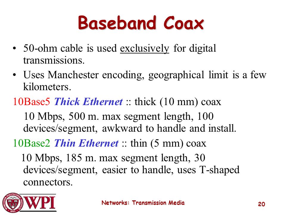 Networks: Transmission Media