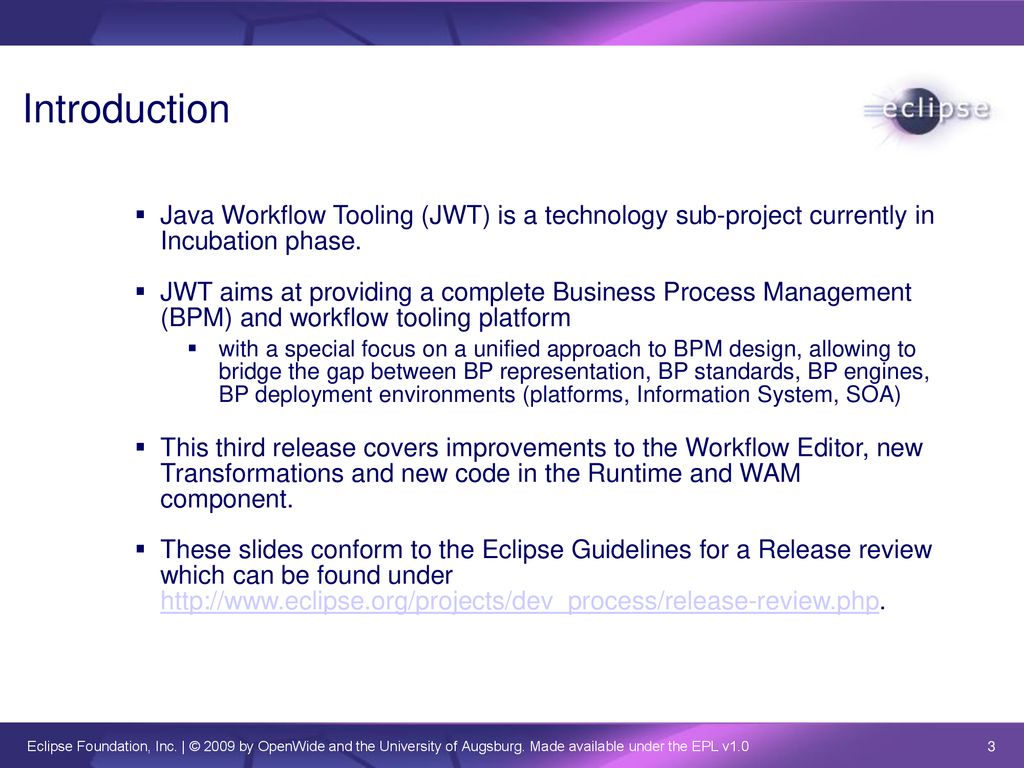 Java Workflow Tooling (JWT) Release review: JWT v ppt download