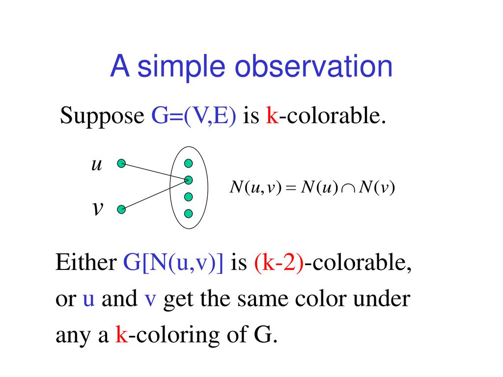 Coloring k-colorable graphs using smaller palettes - ppt download