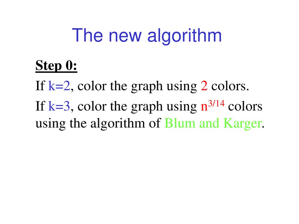 Coloring k-colorable graphs using smaller palettes - ppt download
