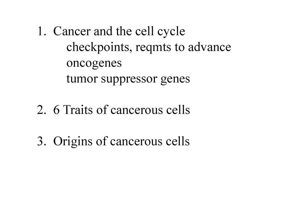 1. Cancer and the cell cycle Biology Diagrams