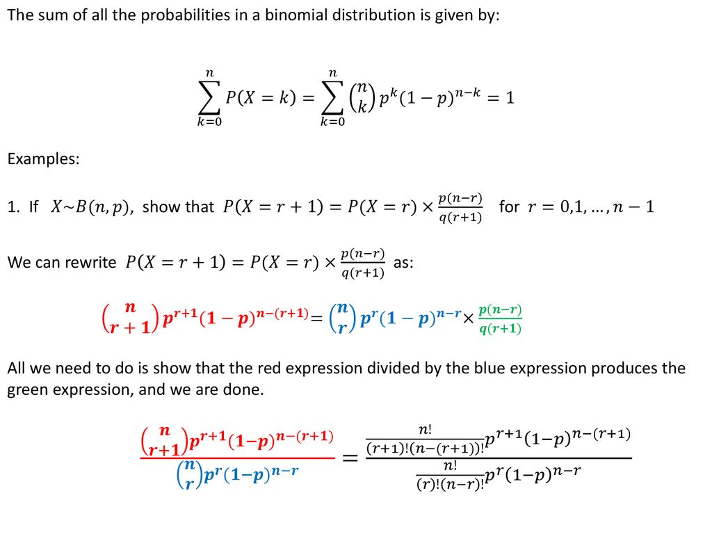The Binomial Distribution Ppt Download