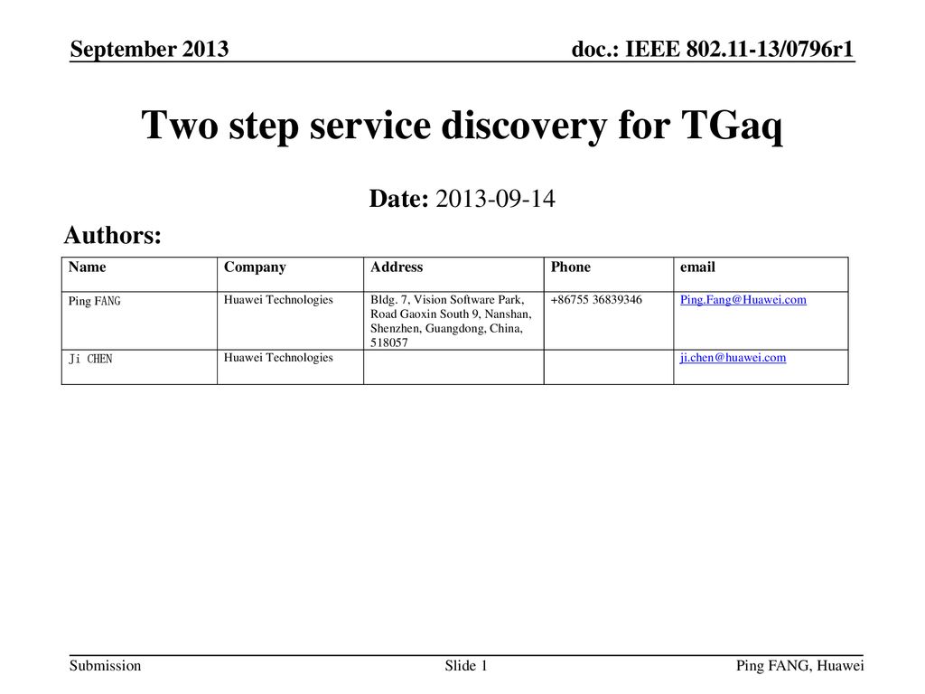 Two step service discovery for TGaq