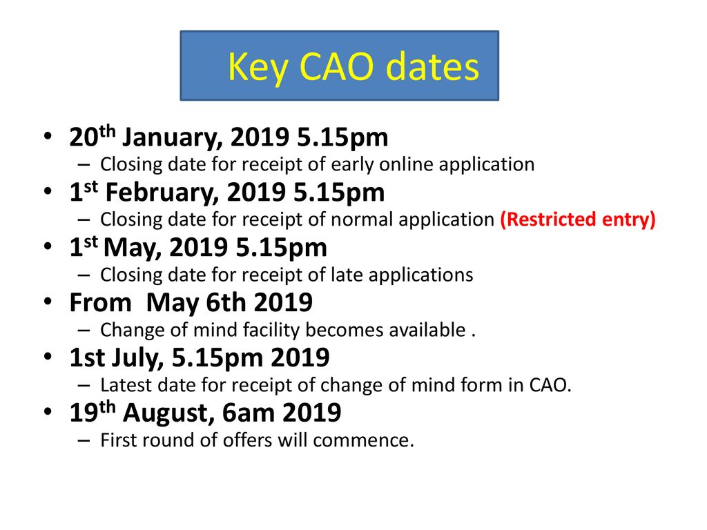 CAO Information Evening Tuesday13th November ppt download
