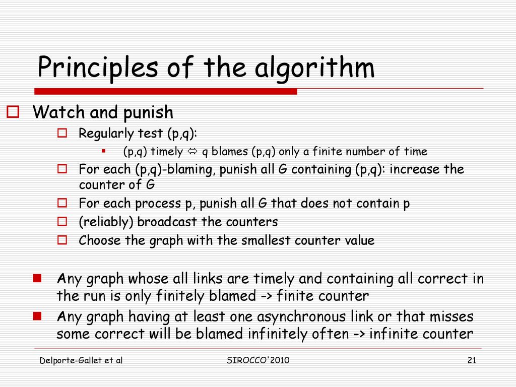 Principles of the algorithm
