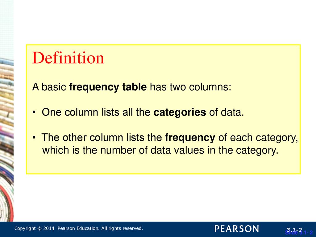 31 Frequency Tables Learning Goal Ppt Download