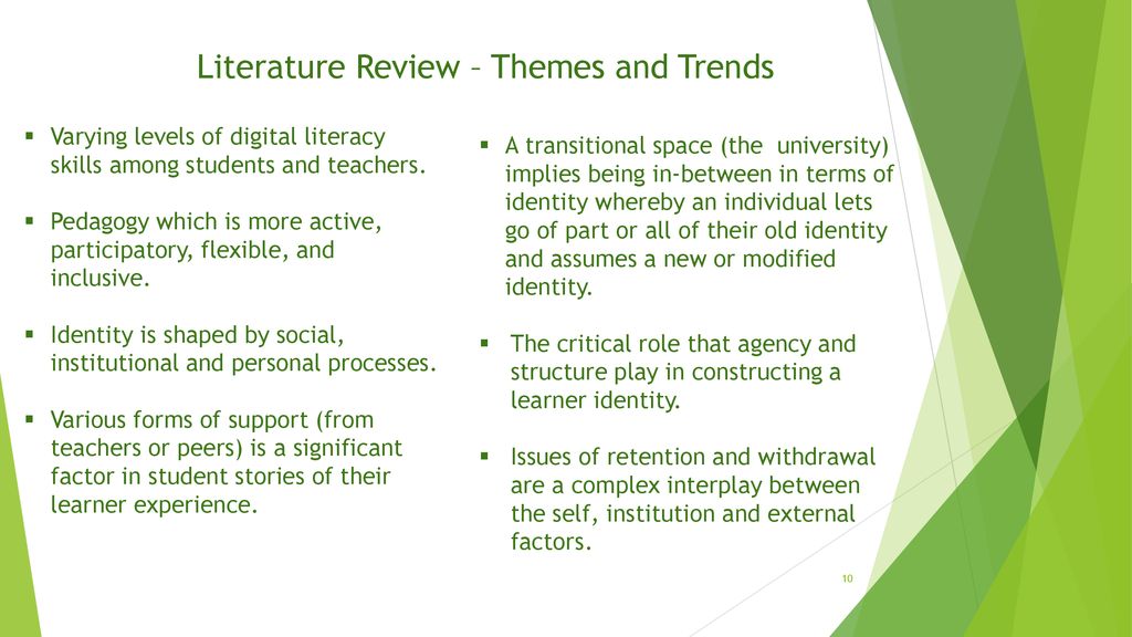 Literature Review – Themes and Trends