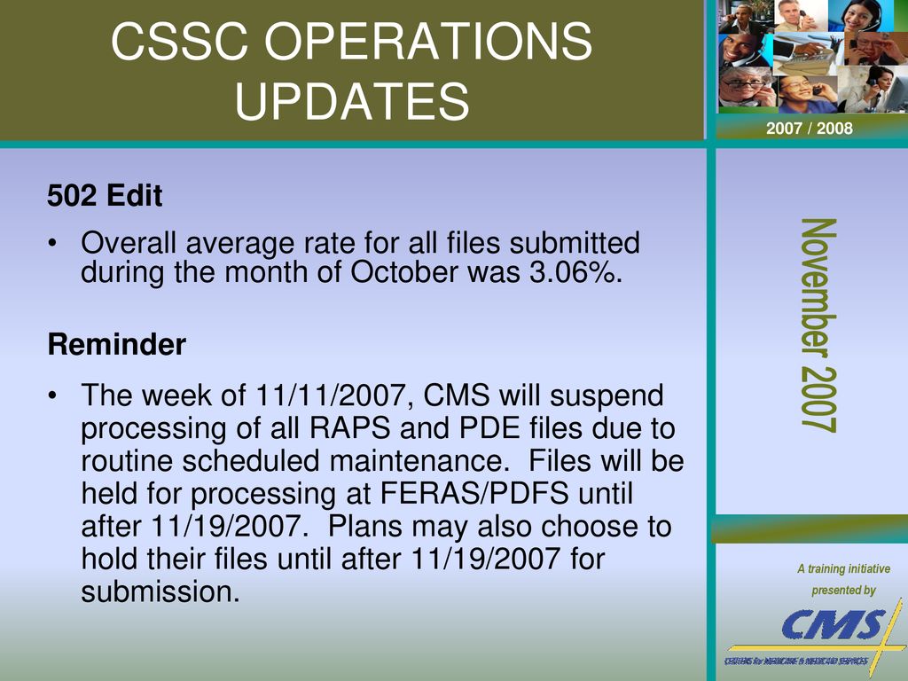 CSSC OPERATIONS UPDATES