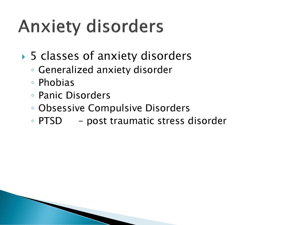 Anxiety disorders 5 classes of anxiety disorders - ppt download