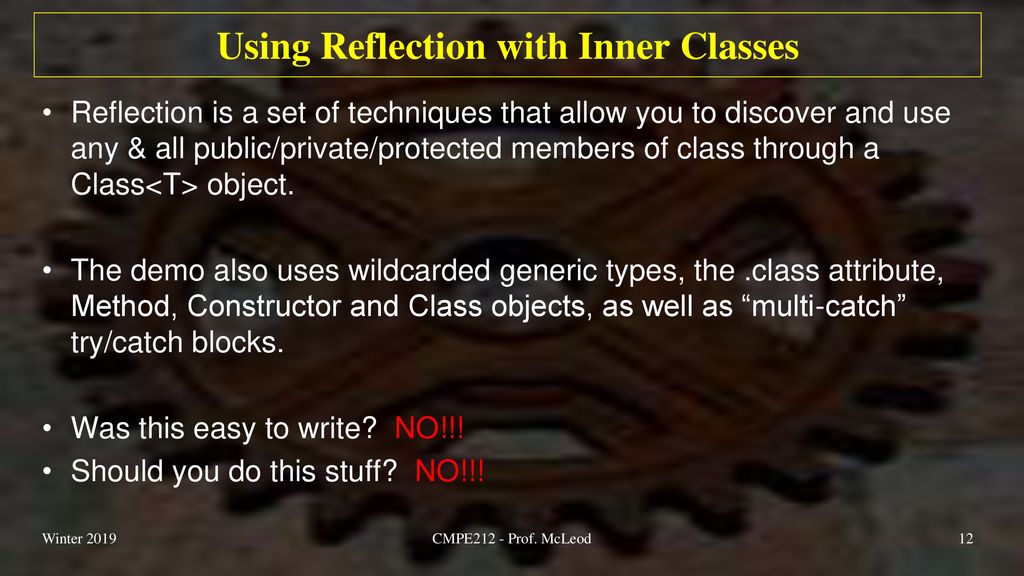 Using Reflection with Inner Classes