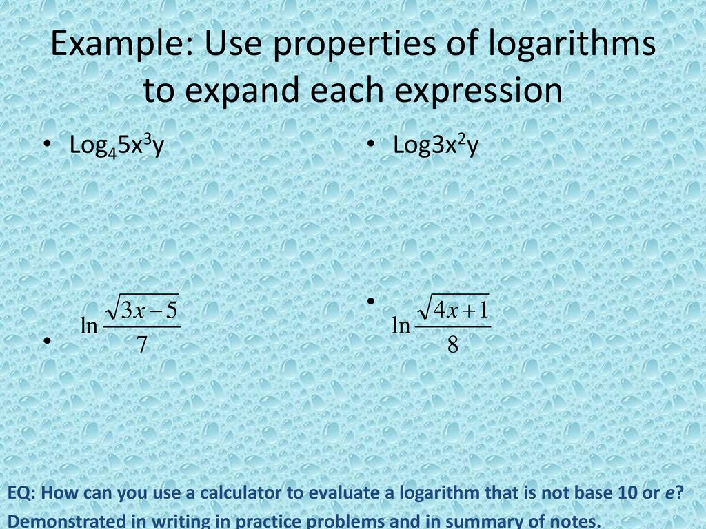 Warm-Up: Evaluate the logarithms - ppt download