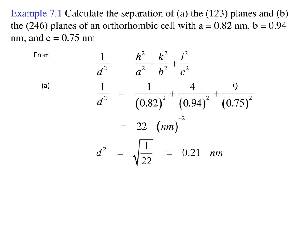 Miller Planes Atoms Form Periodically Arranged Planes Any Set Of Planes Is Characterized By 1 Their Orientation In The Crystal Hkl Miller Indices Ppt Download