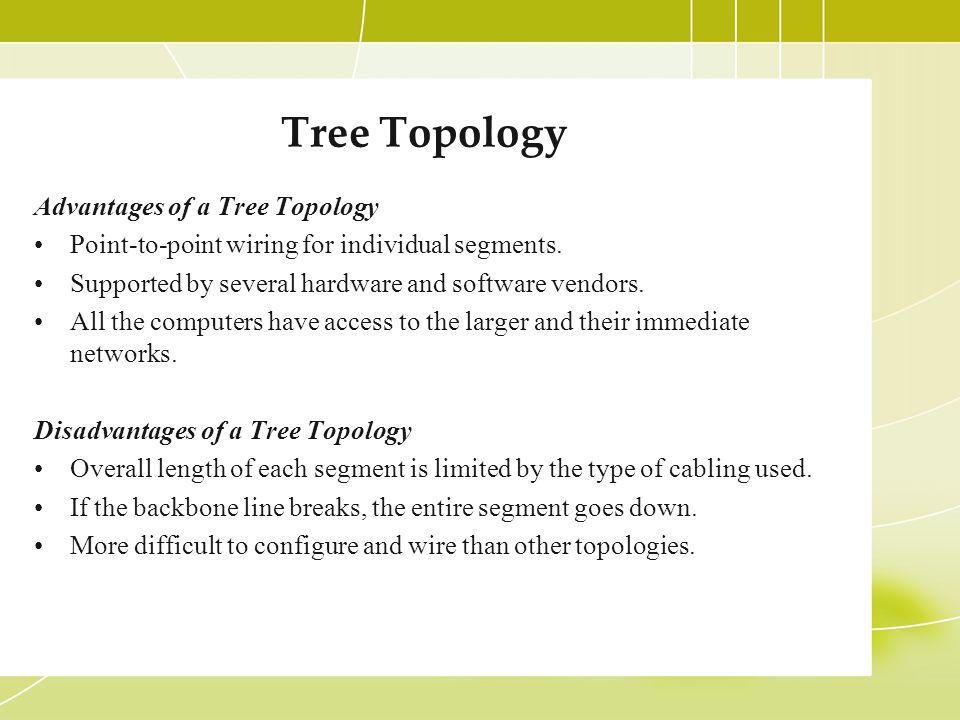 tree topology advantages and disadvantages