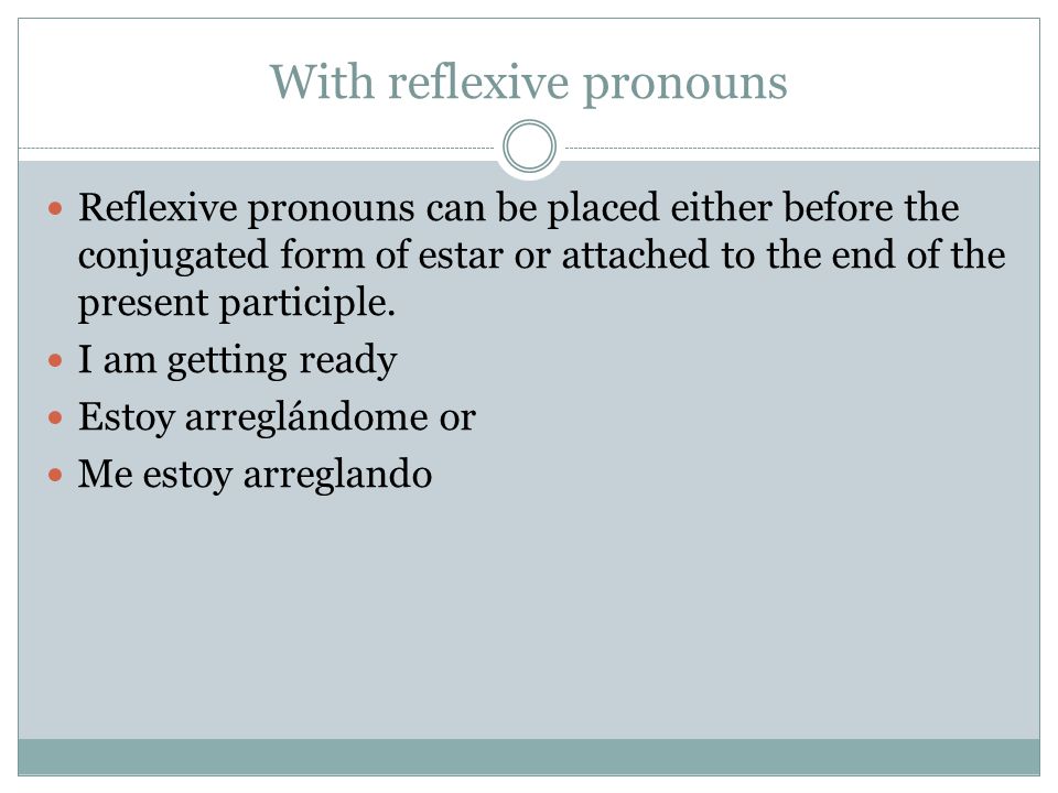 With reflexive pronouns