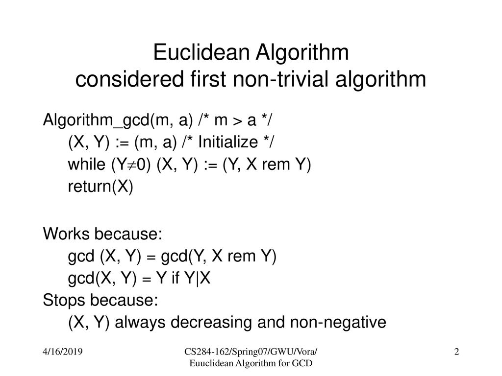 Euclidean Algorithm for GCD - ppt download