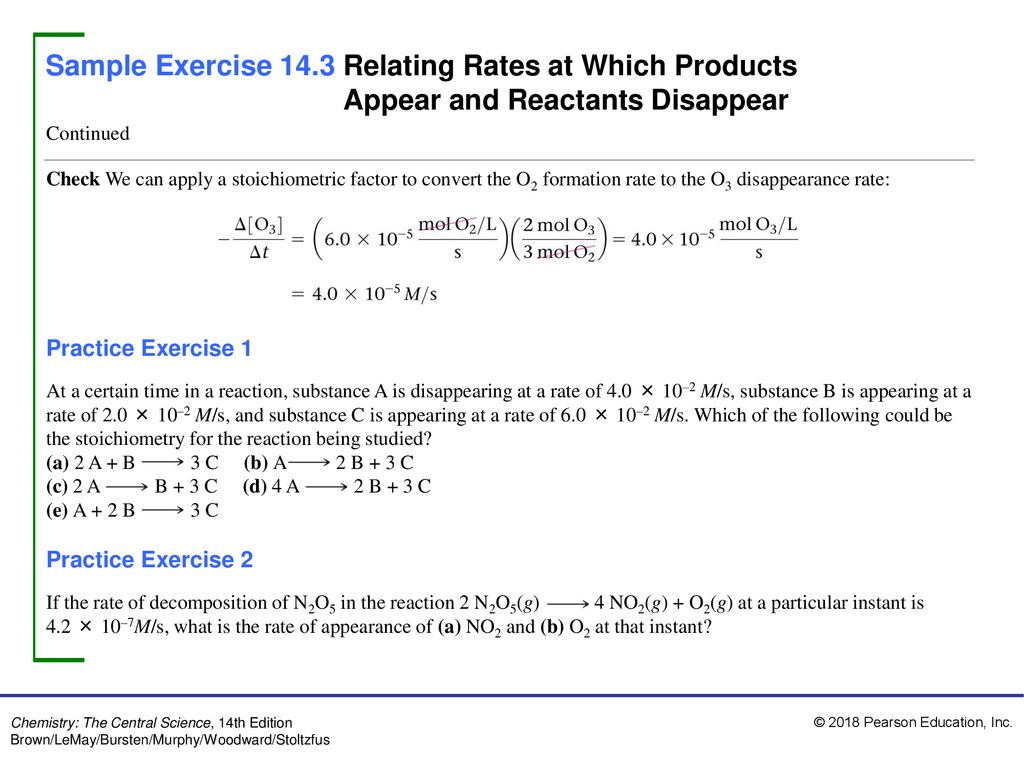 Sample Exercise 14 1 Calculating An Average Rate Of Reaction Ppt Download