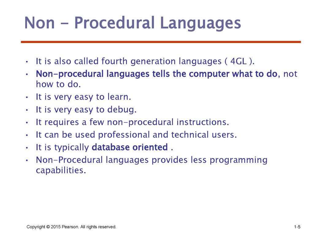 Non - Procedural Languages