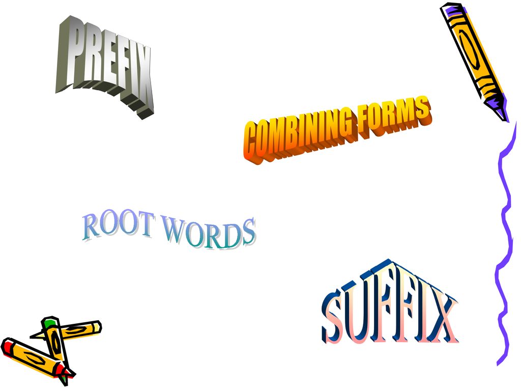 PREFIX COMBINING FORMS ROOT WORDS SUFFIX