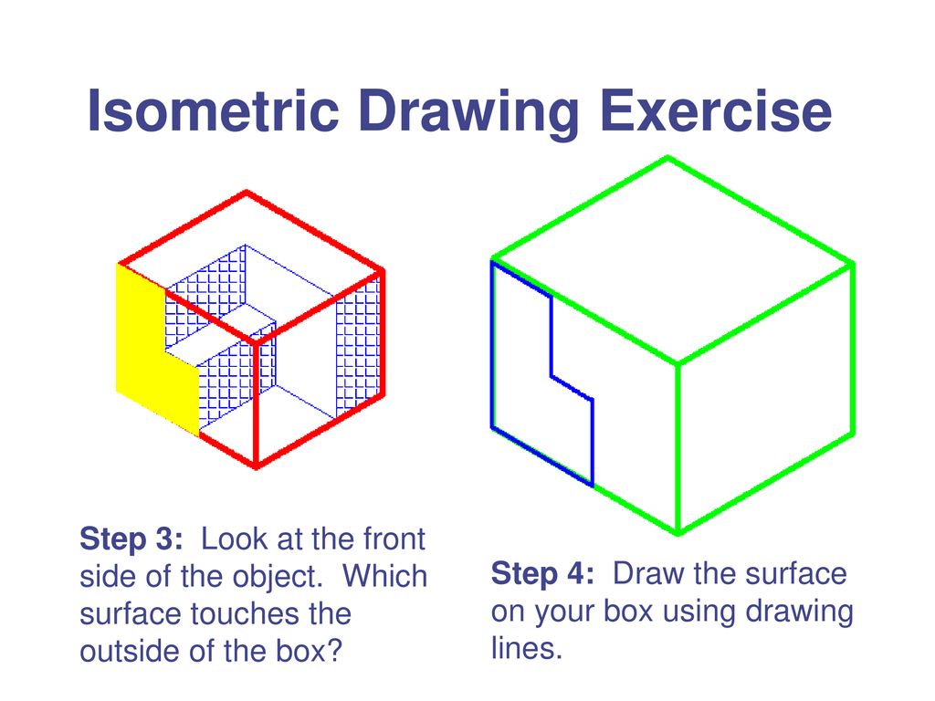 Isometric Practice Drawing One  Isometric drawing Drawing practice Isometric  drawing exercises