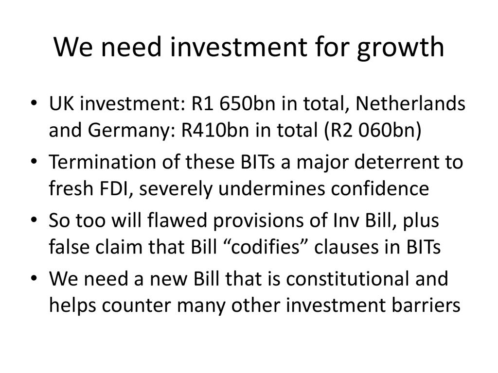 We need investment for growth