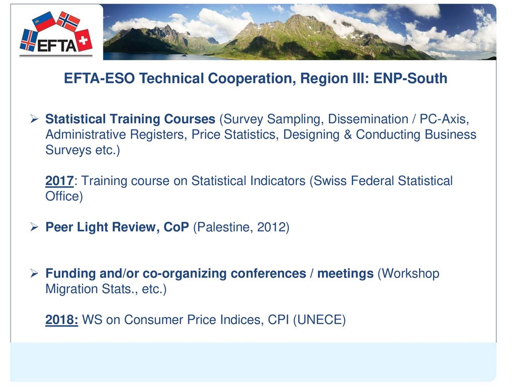 Technical Cooperation Activities Of The EFTA Statistical Office - Ppt ...