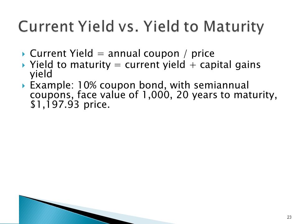 Difference between yield to maturity and coupon rate
