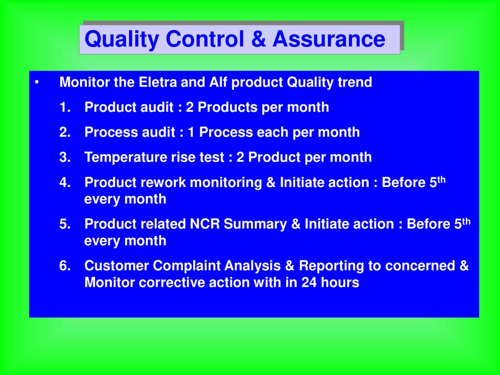 Quality Control & Assurance
