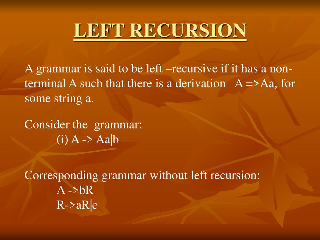 Recursion limit. What is grammatical Correspondence?. Some String.