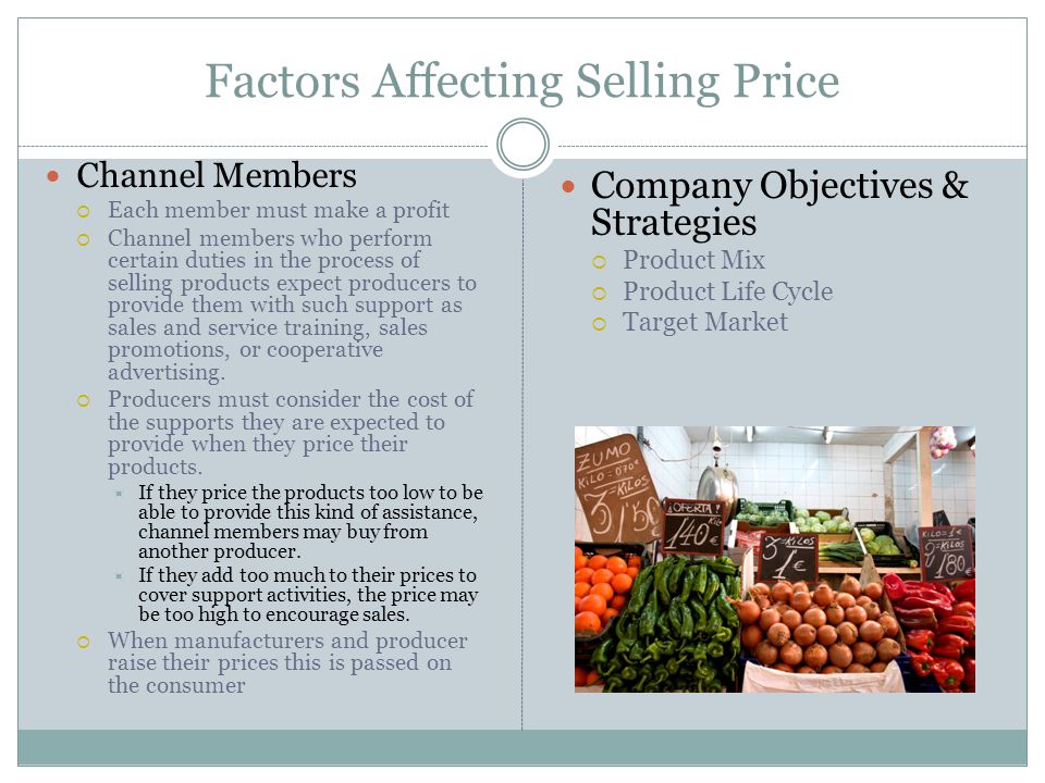Factors Affecting Selling Price