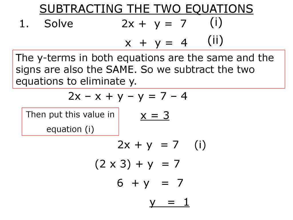 Simultaneous Equations Ppt Download